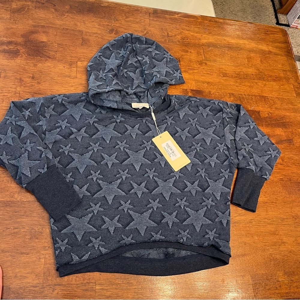 Hannah Banana Starry Night Kids Hoodie lightweight navy size 10